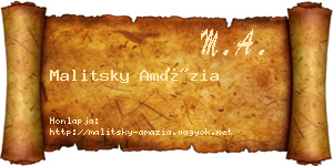 Malitsky Amázia névjegykártya